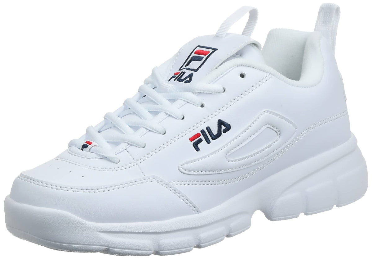 Fila Men's Disruptor SE Training Shoe, White/Fila Navy/Fila Red, 9.5 M US