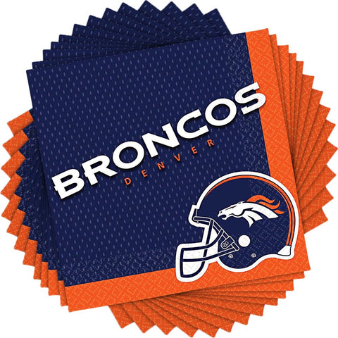 NFL "Denver Broncos" Luncheon Paper Napkins - 6.5", 16 Pieces - Perfect for Birthdays, Tailgates & Victory Parties