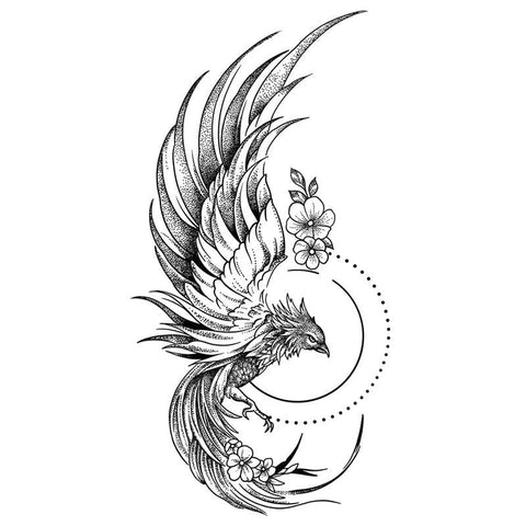 5 Pcs Herbal Phoenix Temporary Tattoo Sticker For Men And Women Herbal Semi-Permanent Arm Simulation Tattoo Non-Reflective