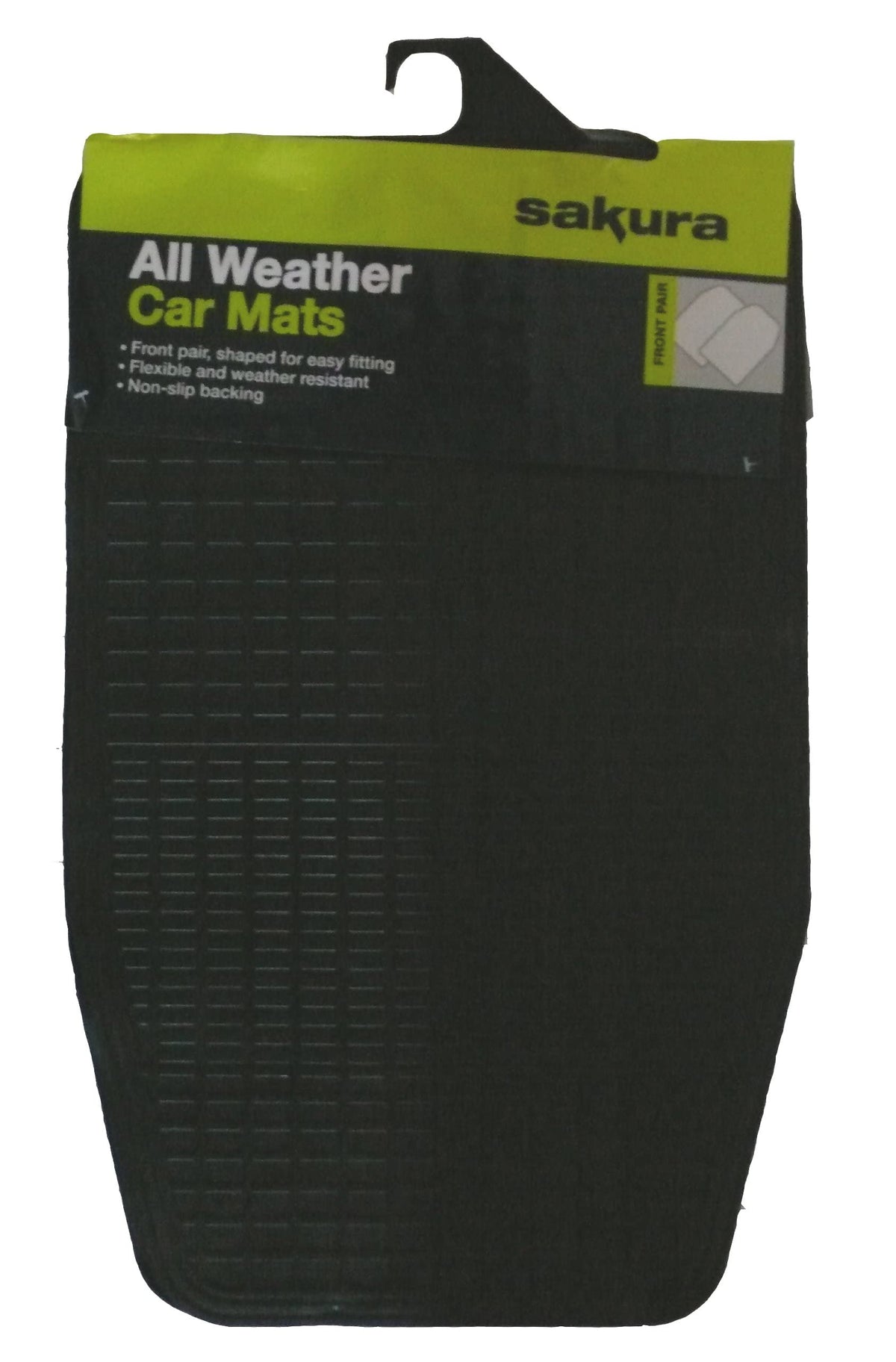 Sakura SS3349 Pair Universal Front Rubber Mats , BLACK
