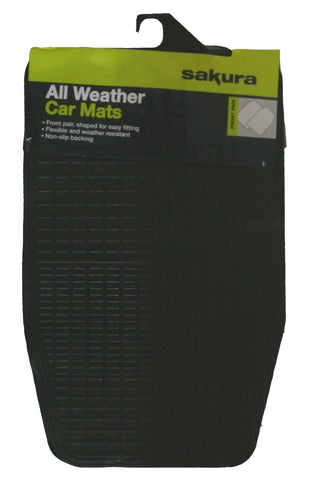 Sakura SS3349 Pair Universal Front Rubber Mats , BLACK