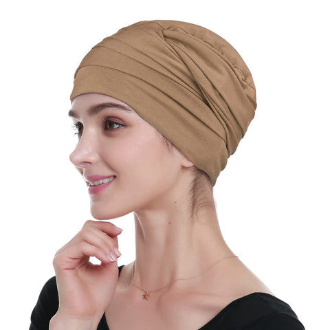 Alnorm Hair Wraps for Cancer Patients Chemotherapy Headwear Beige