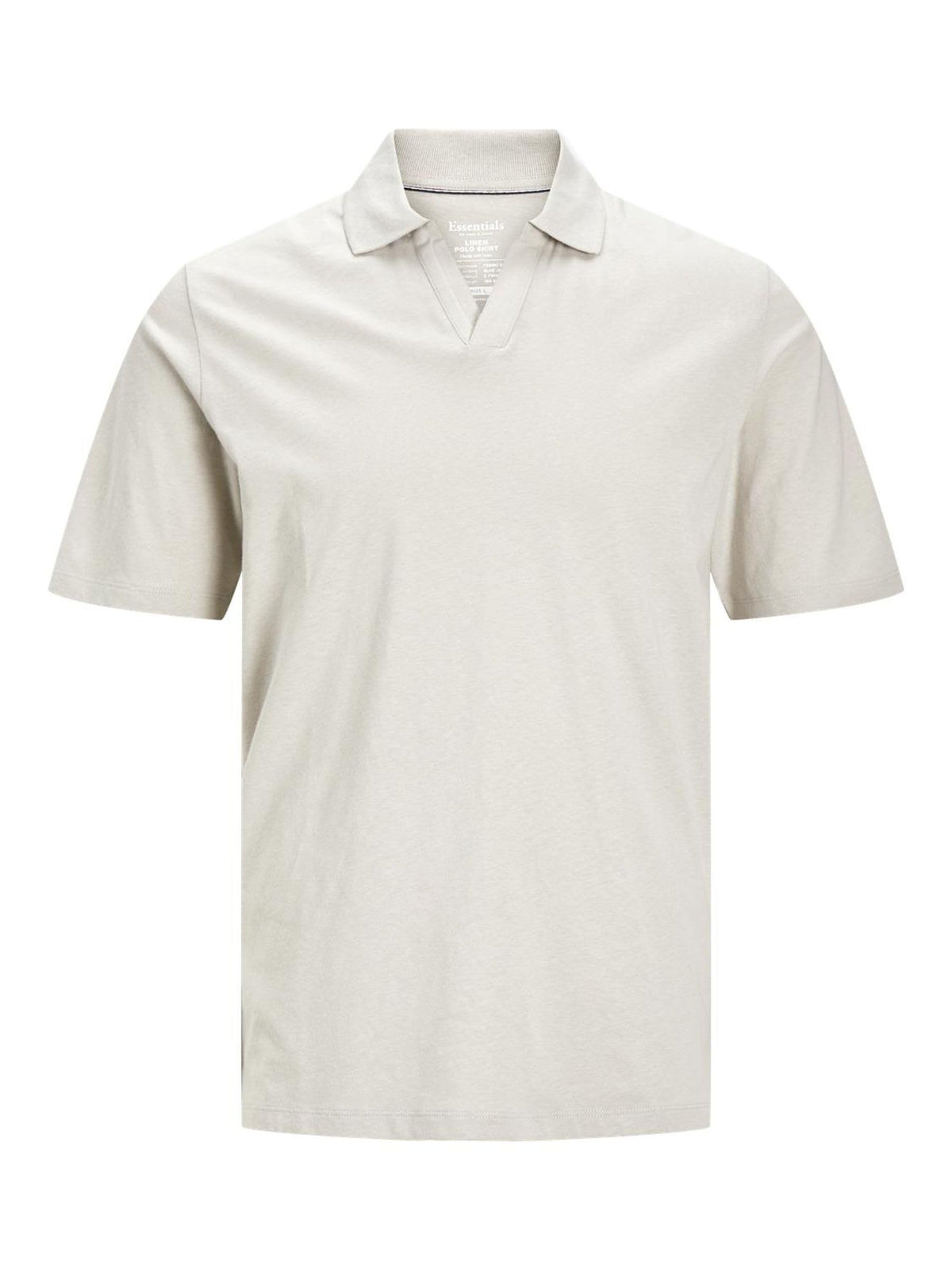 JACK & JONES Men's Jjesummer Linen Polo Ss Sn Long Sleeve Shirt, Crockery, M