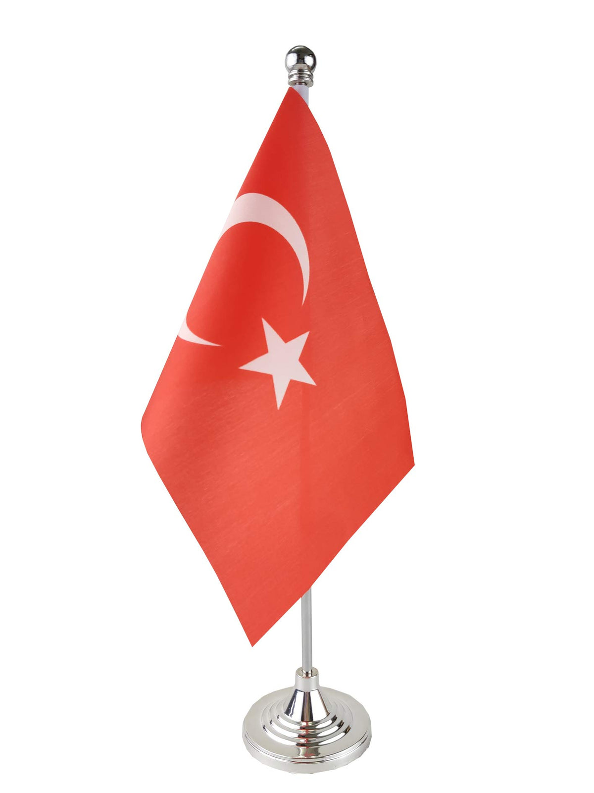 GentleGirl.USA Turkey Table Flag, Stick Small Mini Turk Flag Office Table Flag on Stand with Stand Base, International Festival Decoration,Turkeys Theme Party Decoration,Home Desk Decoration