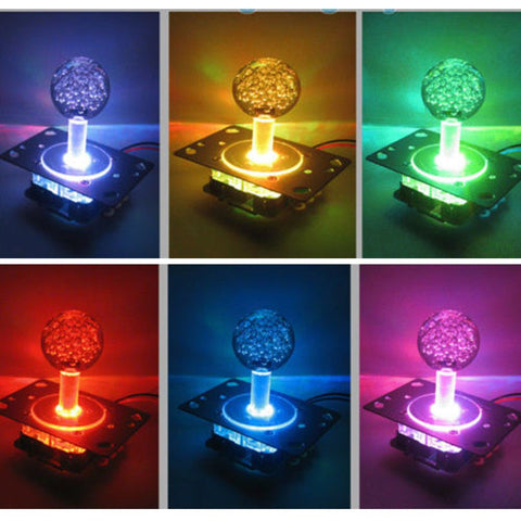 Hilitand LED Colorful Illuminated Joystick Switchable from 4 to 8 Way Operation for Arcade Game DIY