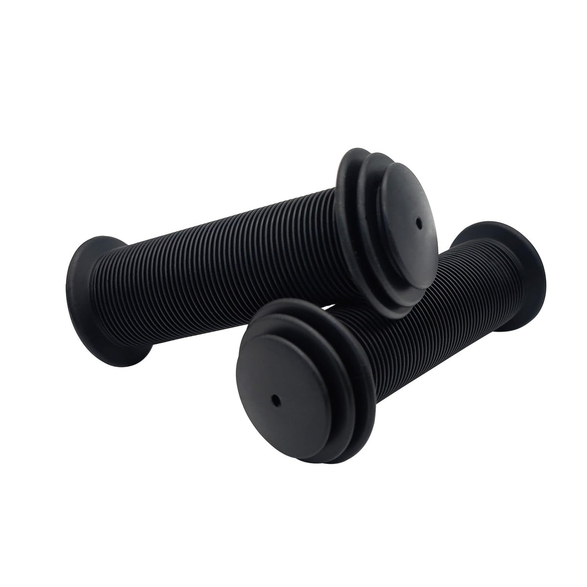 Peslogy 2pcs Bike Handlebar Grips, Non-Slip Soft Rubber Cycling Grips for Universal Kids Bikes, Mountain Bikes, Scooters, Balance Bikes, Folding Bikes (Black)
