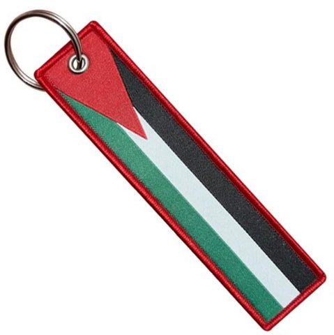 Palestine National Flag Free Palestine End the Occupation Palestinian Flag Human Rights State Gaza West Bank East Jerusalem Apartheid Keychain Key Tag Chain Fob Ring