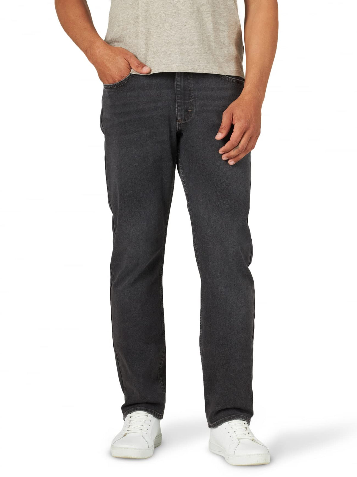 Wrangler Authentics Men's Athletic Fit Stretch Jean, Black Charcoal, 32W / 30L