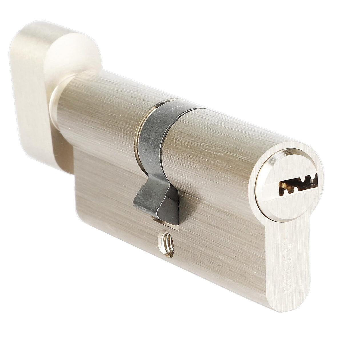 Jeriup 80mm(35/10/35) Euro Profile Lock Cylinder KEYED Alike Function with 5 Keys (dimple), Single Open Copper Lock Cylinder, Anti-Rust Corrosion Resistant Anti-Theft Wooden Door Lock Cylinder