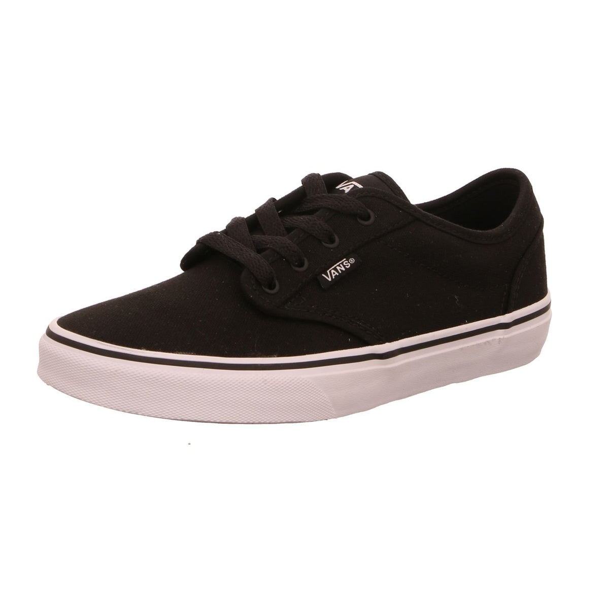 Vans Boys Atwood Sneakers, (Canvas) Black/White, 3 US Little Kid