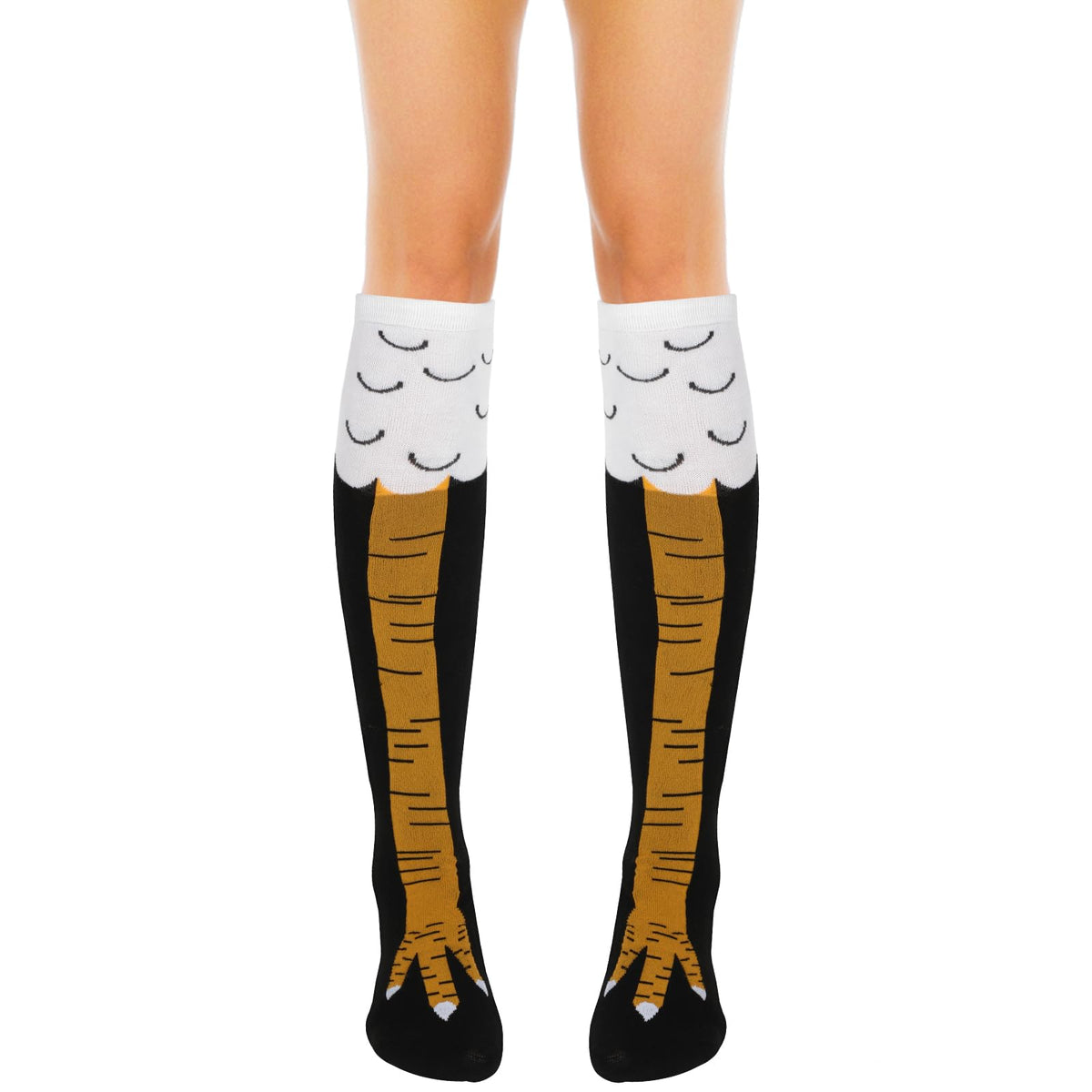 WLLHYF Chicken Legs Socks Crazy Funny Over The Knee Socks Creative Novelty Socks Stovepipe Socks Knee-High Turkey Socks Halloween Christmas Easter Cosplay Carnival For Women Girls