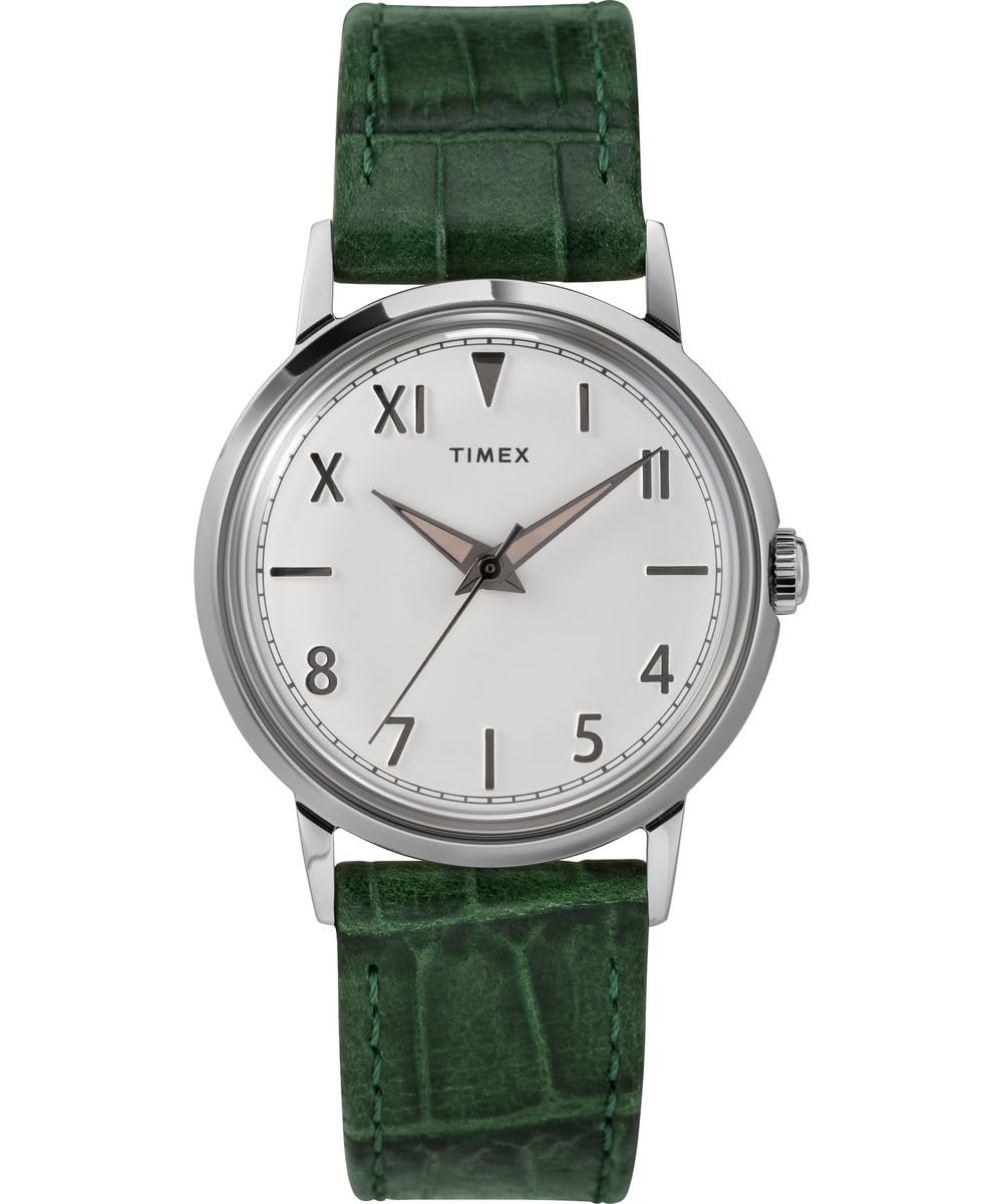 Timex Unisex's Analogue Mechanical Hand Wind Watch with Leather Strap TW2U96700
