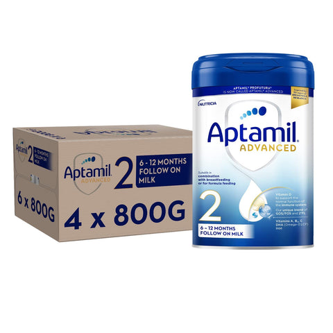 Aptamil Advanced 2 Follow On Baby Milk Powder Formula, 6-12 Months, 800g (Pack of 4)