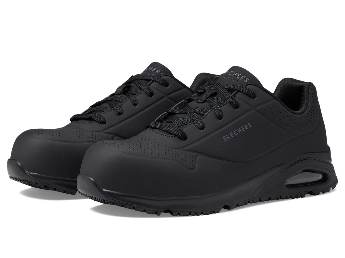 Skechers Men's Uno Sr-Doltin Comp Toe Construction Shoe, Black, 8.5
