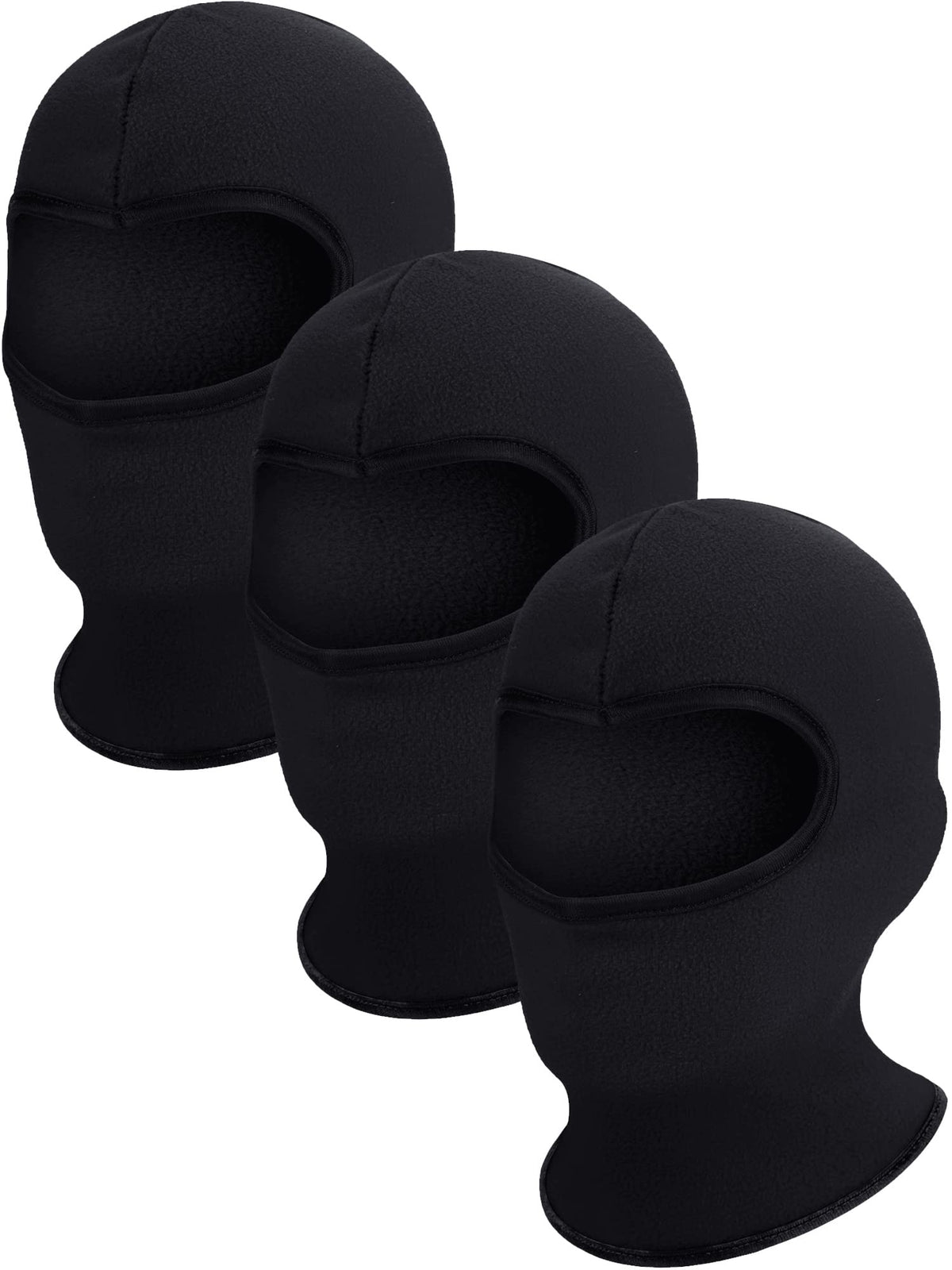 3 Pieces Kid Balaclava Hats Winter Fleece Hats Windproof Ski Face Mask Warm Face Covering Neck Warmers for Boys Girls (Black,for 10-15 years)