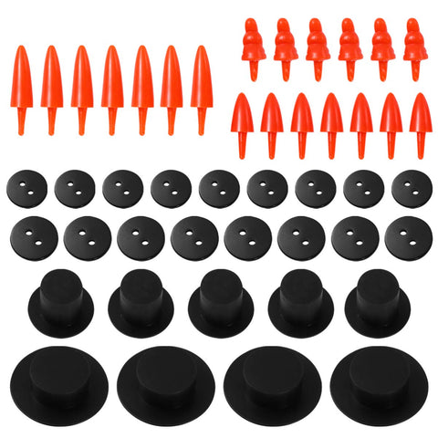 320pcs DIY Christmas Snowman Ornament Set Carrot Nose Buttons Black Clown Hats Felt Snowman Games Kit Toddler Xmas Craft