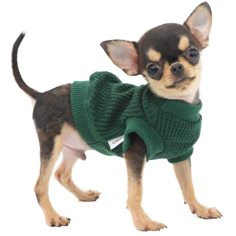 LOPHIPETS Dog Sweaters for Puppy Small Dogs Puppy Chihuahua Yorkie Clothes Cold Weather Coat-Atrovirens/XXS