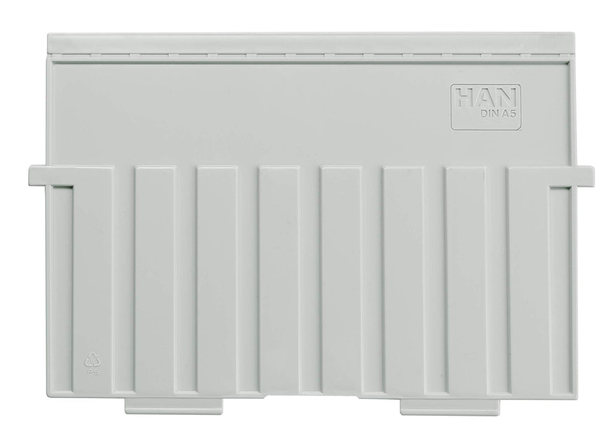 HAN 9025-11, Support plate A5 landscape, for HAN card index trays and card index boxes, pack of 5, light-grey