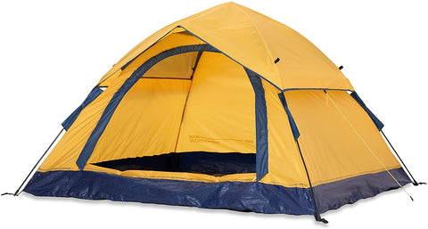 Lumaland Outdoor Waterproof Pop Up Tent 210 x 190 x 110 cm 3 Person Quick Up System fast pitch Foldable Festival Tent with sewn-in Groundsheet UV Protection Lightweight Portable Yellow