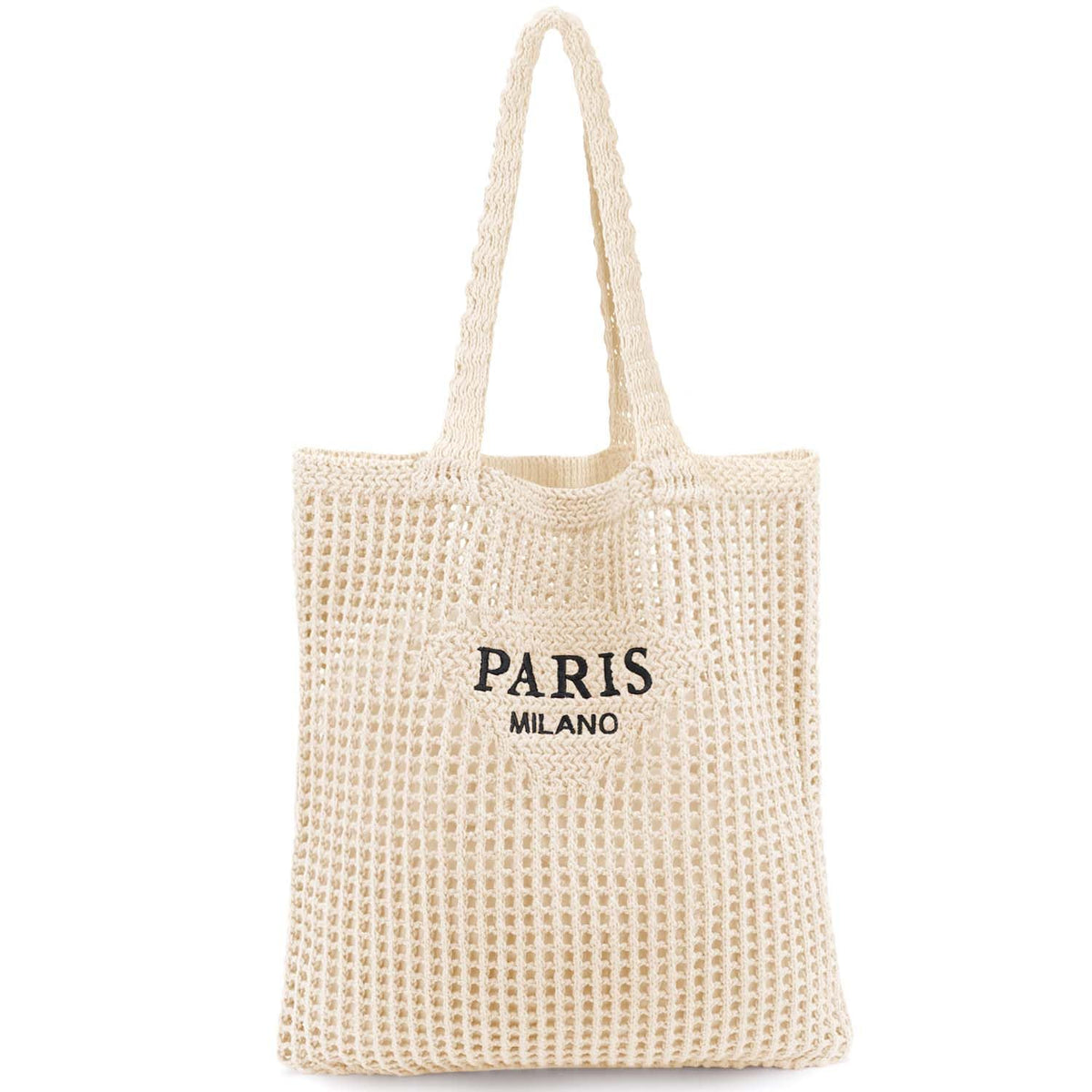 hatisan Crochet Beach Bags for Women Large Tote Bag Aesthetic Handbag Shoulder Bag Hippie Bag Knit Bag(P-Beige)