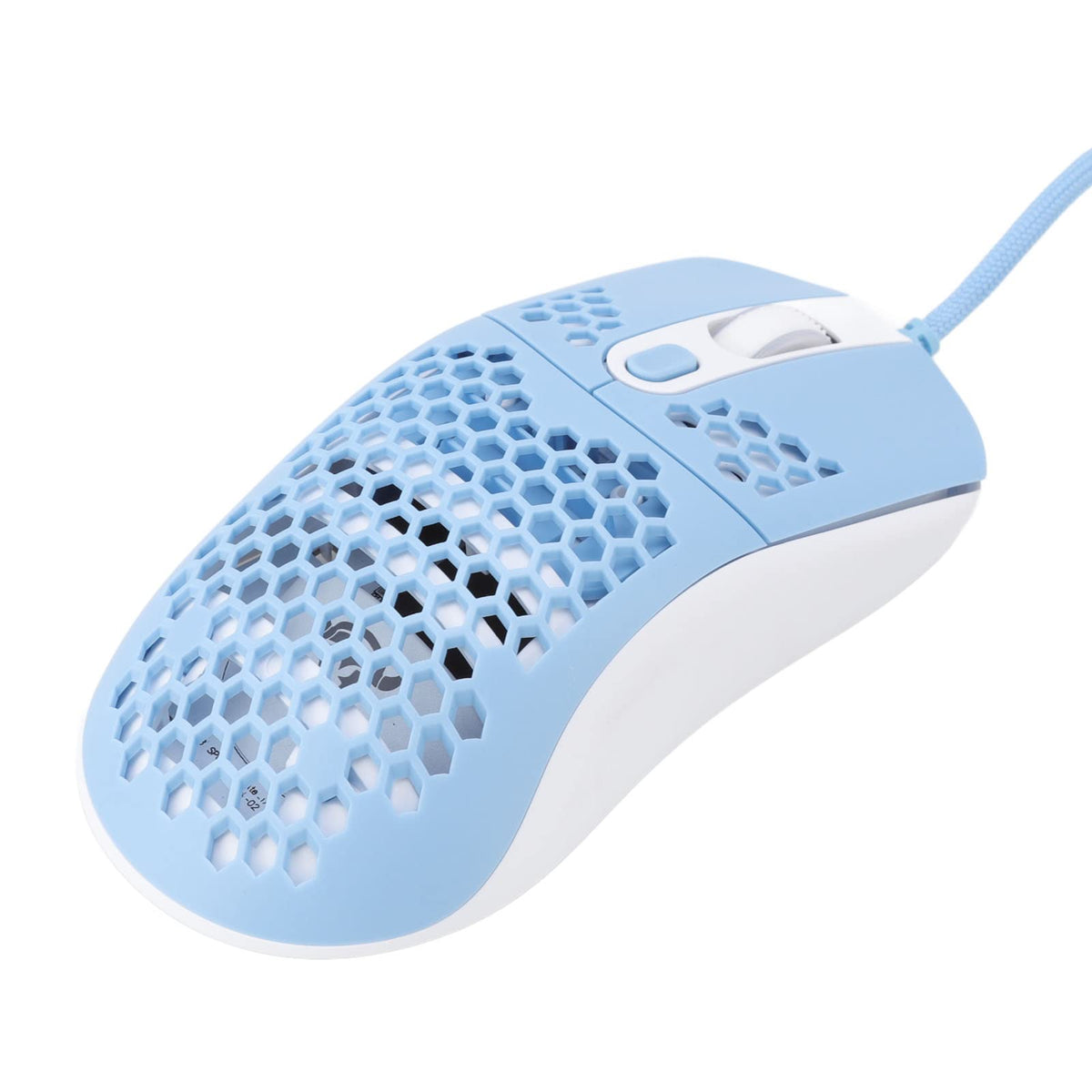 Luqeeg Pro Wired Gaming Mouse - 12000 DPI, Honeycomb Shell, RGB Backlight, 6 Lighting Effect Modes, Ultra Lightweight, USB Type C Ergonomic Gaming Mouse(Blue)
