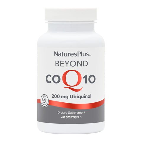 NaturesPlus Beyond CoQ10 200 mg Ubiquinol - Naturally Fermented, Active Form, High Strength Coenzyme Q10 Supplement, Enhanced by Ubiquimax Blend - 60 Softgel