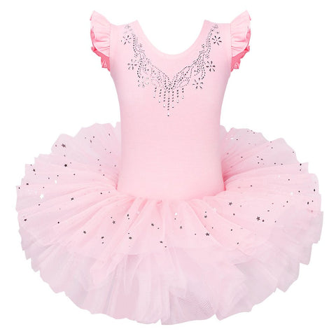 BAOHULU Ballet Leotards for Girls Full Skirted Dance Tutu Dress Party Costumes B184_Peach_XL