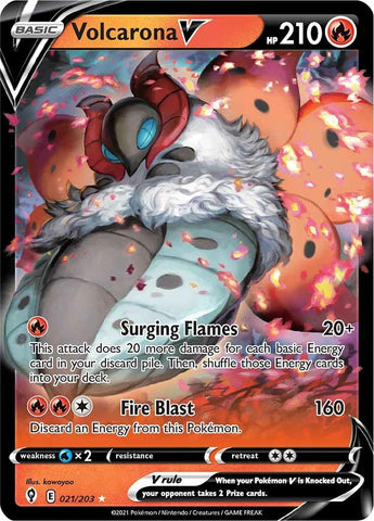 Volcarona V - 021/203 - Ultra Rare - Sword & Shield - Evolving Skies