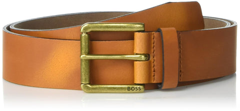 BOSS Joris Leather Belt with Branding on Roller Buckle