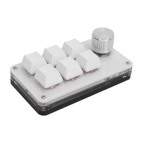 Luqeeg Mini 6 Keys Keypad, USB Mechanical Gaming Keyboard, Mini Macro Mechanical Gaming Keyboard One Key Control Combo for PC Office Work Sheet