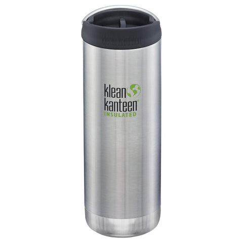 Klean Kanteen TK Wide Kanteens Vacuum Insulated - 2019 (16oz (473ml), Brushed Stainless (Cafe Cap))