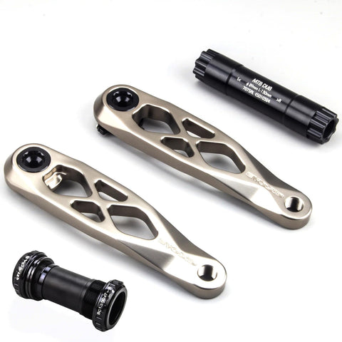 CobraCrawler MTB Bicycle Crankset DUB 29 R-SPEC Trail Enduro Bicycle Hollow Bike Crank 165/170/175mm Spindle CNC for E-BIKE (Titanium Crank 165mm)