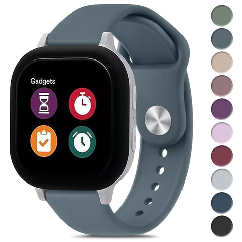 Meliya Bands for Gizmo Watch 3 2 1 / Gabb Watch, 20mm Quick Release Soft Silicone Sport Replacement Watch Strap for Verizon Gizmo Smart Watch 3 2 1 for Girls and Boys (Blue Gray)