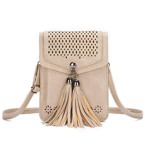 DSGUTWO Cute Pouch Shoulder Bag, Mini Cell Phone Purse, Small Crossbody Bag for Women, Travel Handbag Wallet with Coin Pocket (Rice white)