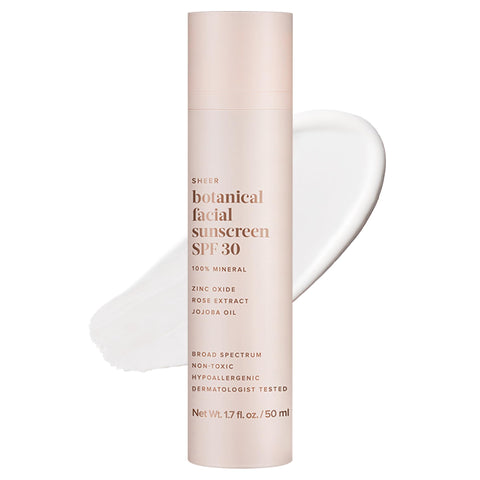 Evereden Sheer Botanical Face Sunscreen SPF 30 1.7 fl oz. | 100% Mineral Sunscreen with Zinc Oxide | Natural and Non-toxic Women's Skincare