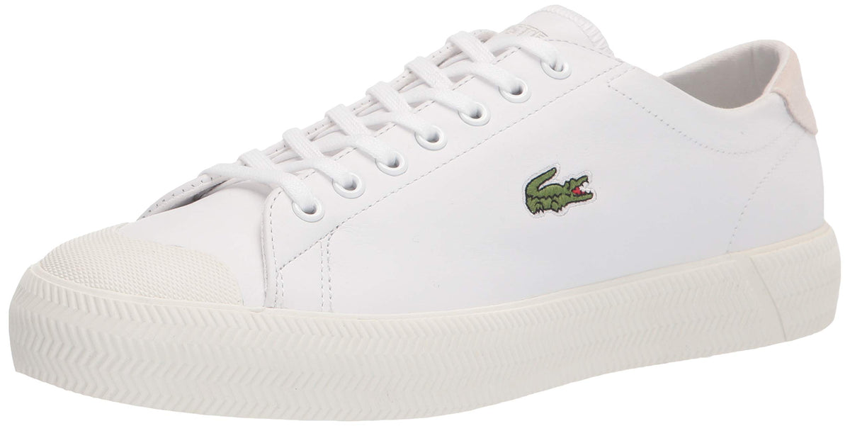 Lacoste Mens Gripshot Sneaker, White/Off White Leather, 11.5