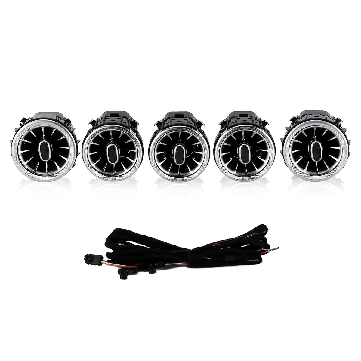 5pcs Air Vent LED Atmosphere Lights 3 Colors Ambient Light Turbine Outlets Lamp Air Conditioner Covers for C GLC?Class W205 X253 2015?2018 +mercedes vent replacement