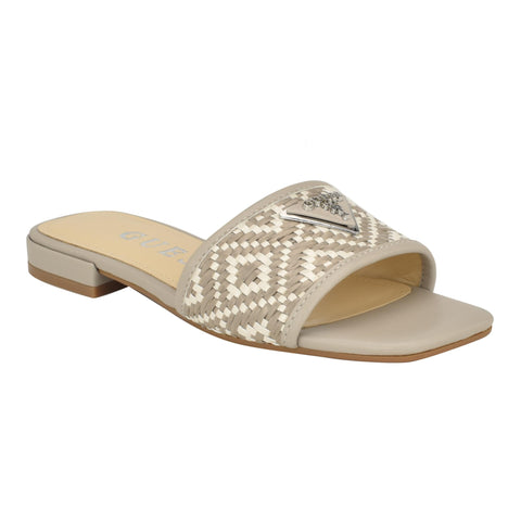 GUESS Women's TAMSEN Flat Sandal, Grey/White 030, 11
