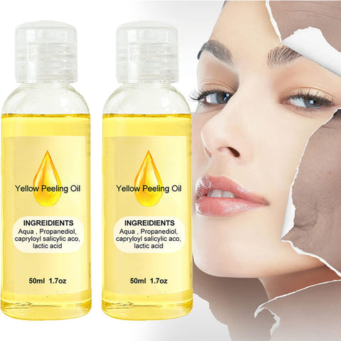 2 Pcs Olf Body Exfoliate Peeling Oil, Olf Natural Spots Whitening Yellow Peeling Oil 50ml, 1.7oz, Super Strength Yellow Peeling Oil Exfoliating Dark Skin for Body