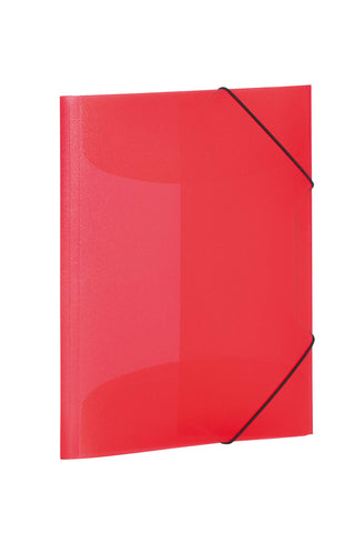 HERMA Elastic Folder Translucent in Red, A3, Sturdy Plastic, with 3 Inner Flaps, 1 Span Folder