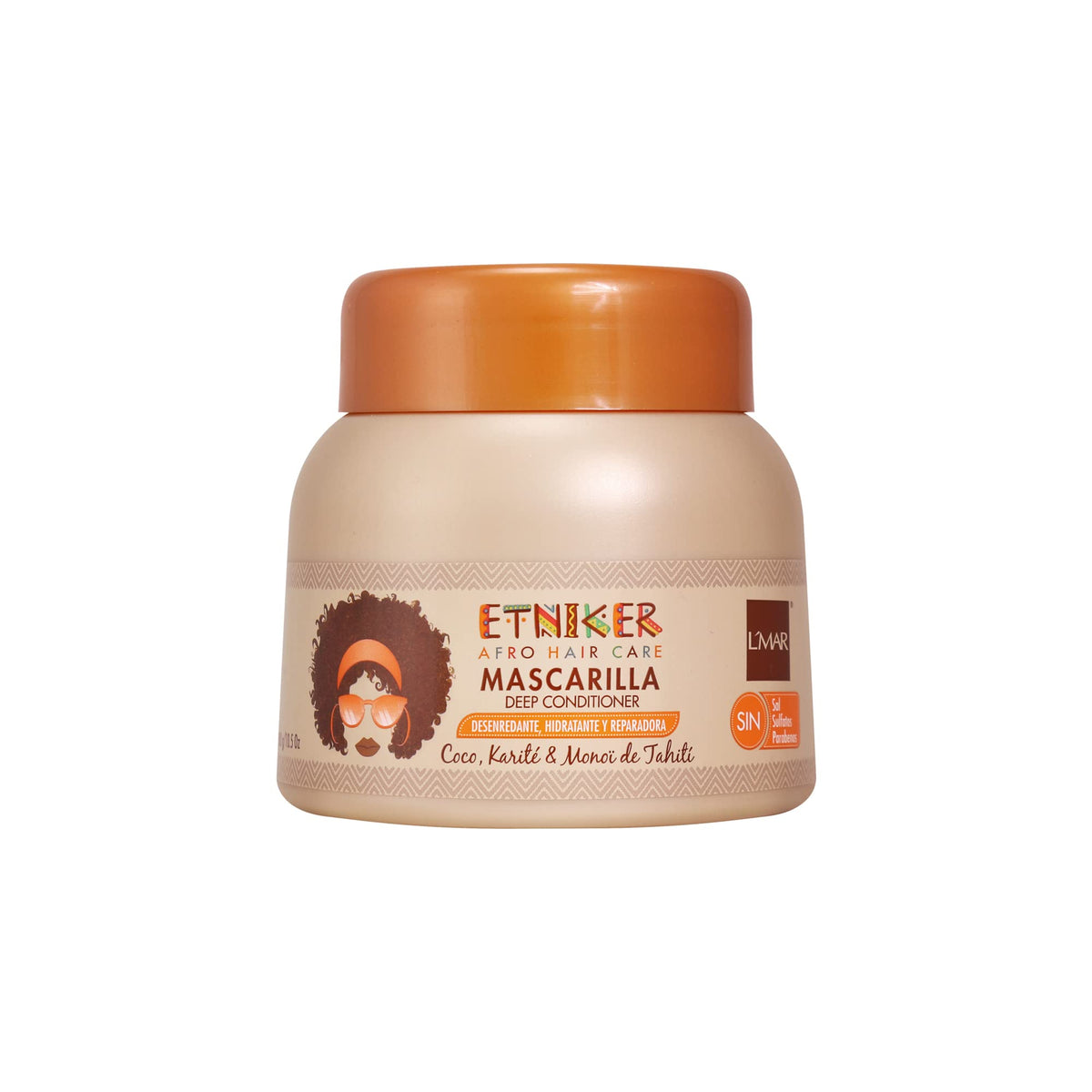 ETNIKER Deep Conditioning Mask for Afro-Curly, Wavy hair | Detangle, Soften & Moisturize | Coconut Oil, Shea Butter, Monoi Oil | Free from Salt, Sulfates, Parabens by Lmar | 10.5oz"