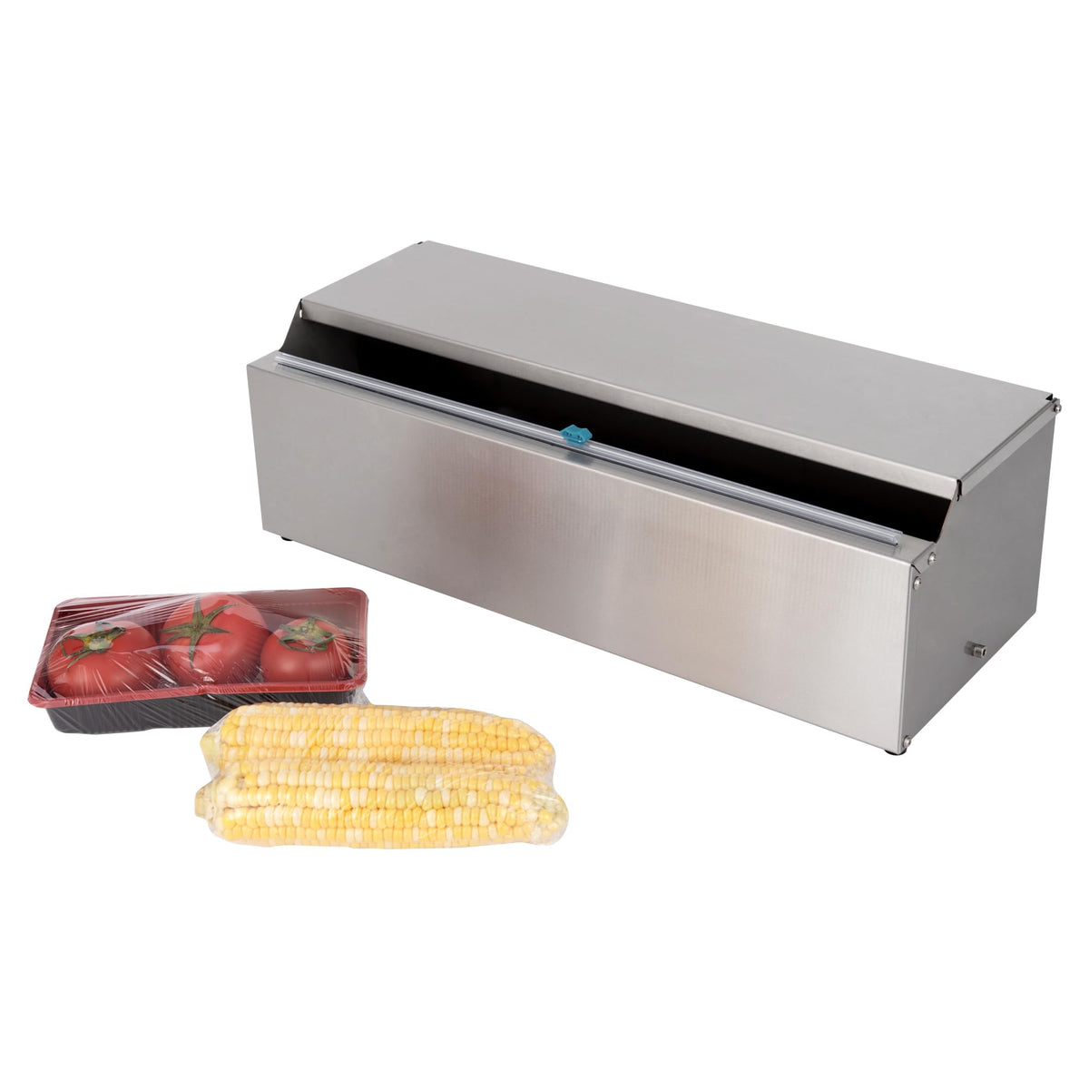 Stainless Steel Food Wrap Dispenser - 18â€ Commercial Stretch Film Packing Machine with Slide Cutter