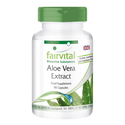 Fairvital | Aloe Vera - Bulk Pack for 3 Months - Vegan - 90 Capsules - Aloe Vera Barbadensis Miller