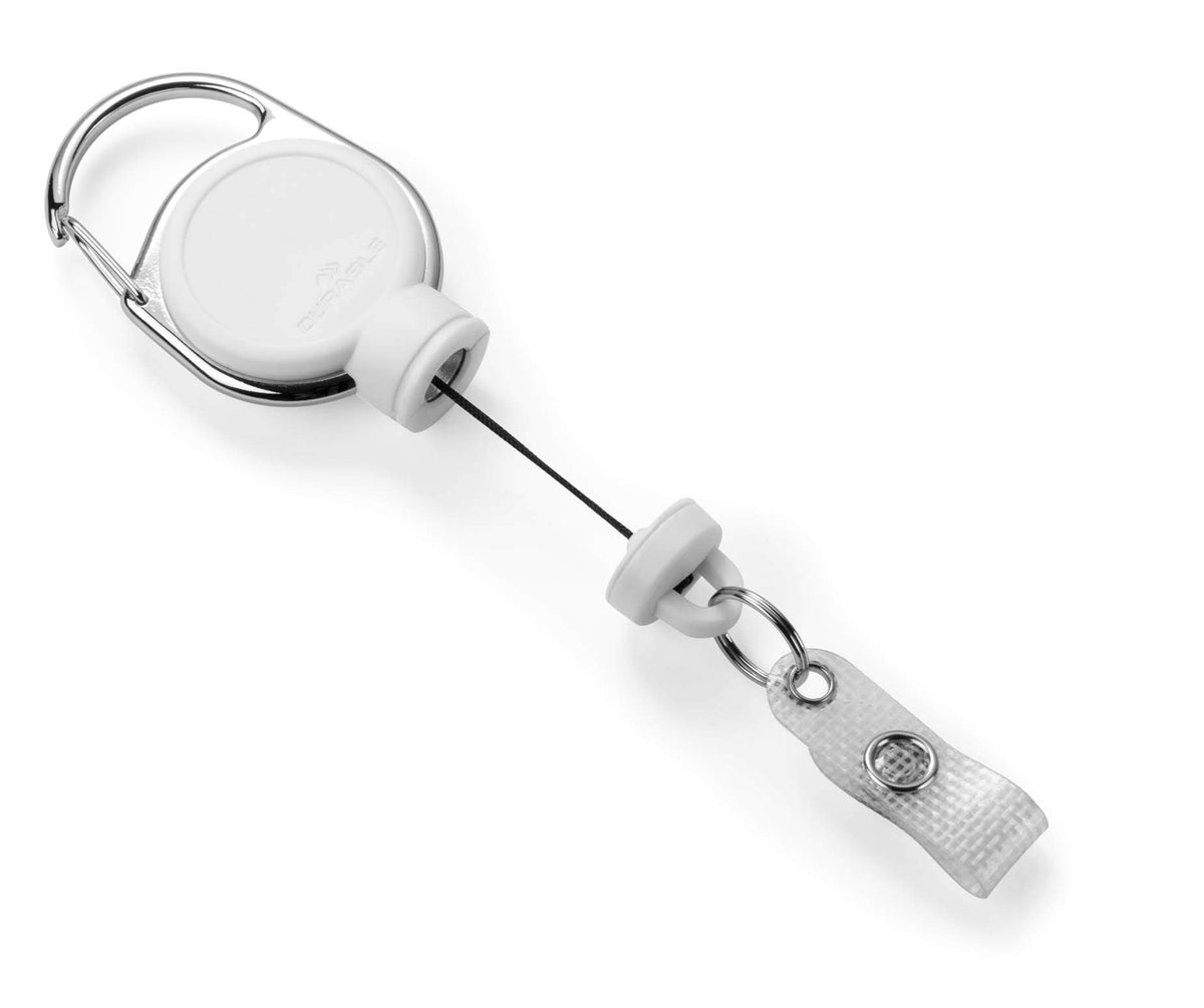 Durable 832902 Badge Reel Extra Strong for Heavy Card Holders or Keys Up to 300g, 1 Piece, White