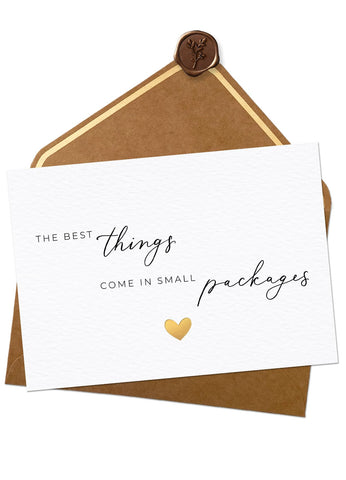 Joli Coon - Pregnancy announcement postcard with natural envelope and wax seal - Baby announcement ideas