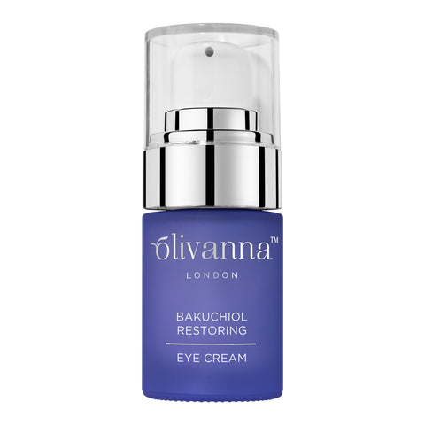 Olivanna Bakuchiol Restoring Eye Cream - Elderflower Extract Reduces Visibility of Dark Circles - Hyaluronic Acid and Glycerin Moisturizes - 15 ml