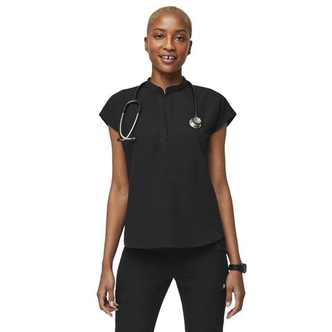 FIGS Rafaela Oversized Scrub Top for Women - Black, L