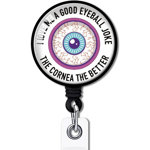 YAZMEEN Eyeball Retractable Badge Reel with Alligator Clip Funny ID Badge Holder for Ophthalmologist Funny Eye Badge Clear Card Holder for Ophthalmology Optician Optometrist Nursing Doctor Student