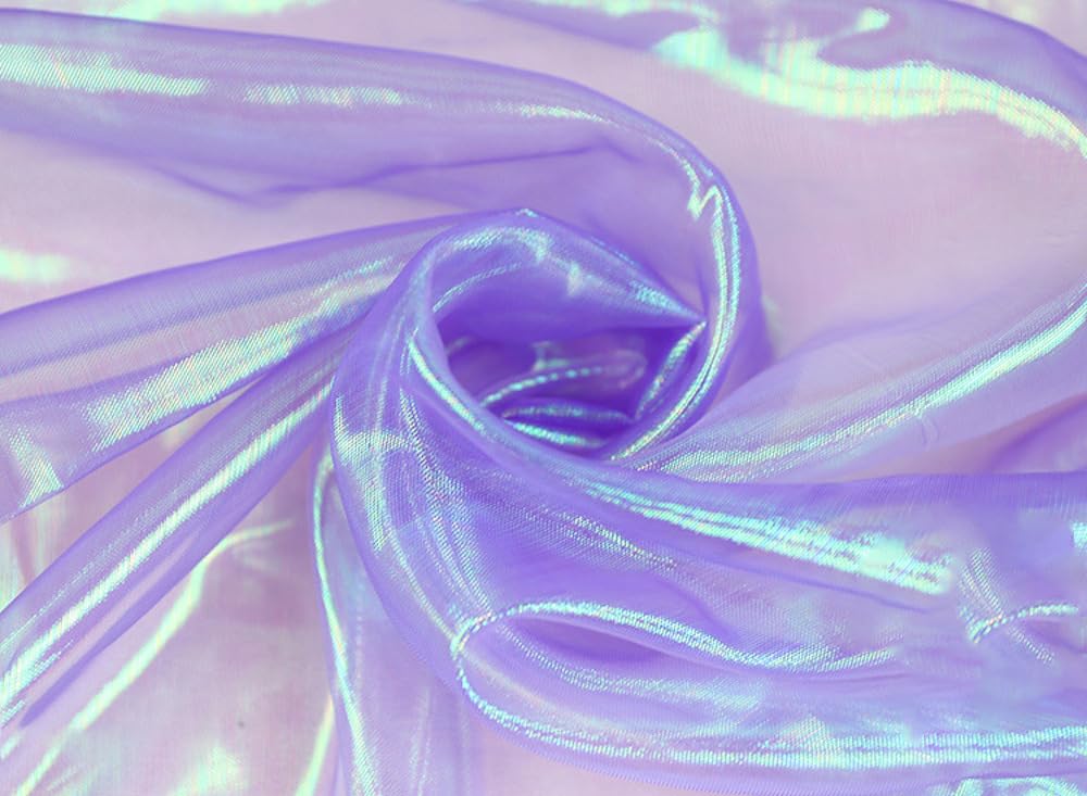 Organza Fabric for Sewing, Sold by the Metre, 100 cm x 150 cm, Colourful Glitter Organza Tulle Fabric, Tulle Decorative Fabric for DIY Crafts, Clothing, Tulle Skirt, Curtain, Scarves, Curtains,