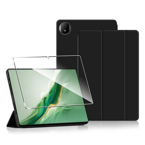 CAUHENYEE Case for Honor Magic Pad 2 12.3 inch (2024), Tablet Protection Bundle with 1 Screen Protector, Vertical Stand Function, Protective Case for Honor Magic Pad 2 - Black